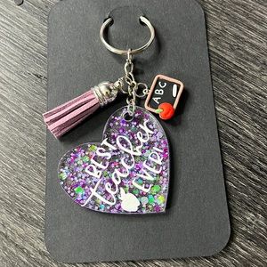 Hand crafted lavender teacher keychain